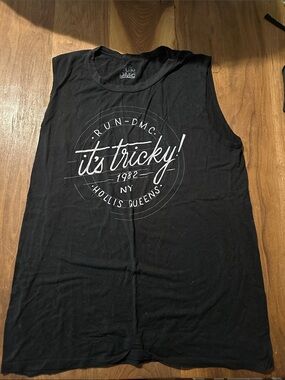RUN-DMC "It's Tricky" Black Sleeveless Muscle Tee Torrid Sz 1